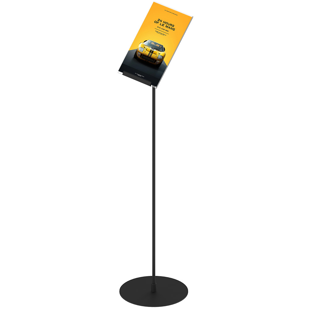 Infoständer, Design Stand, Acrylhalter, Schwarz, 132 cm Groß