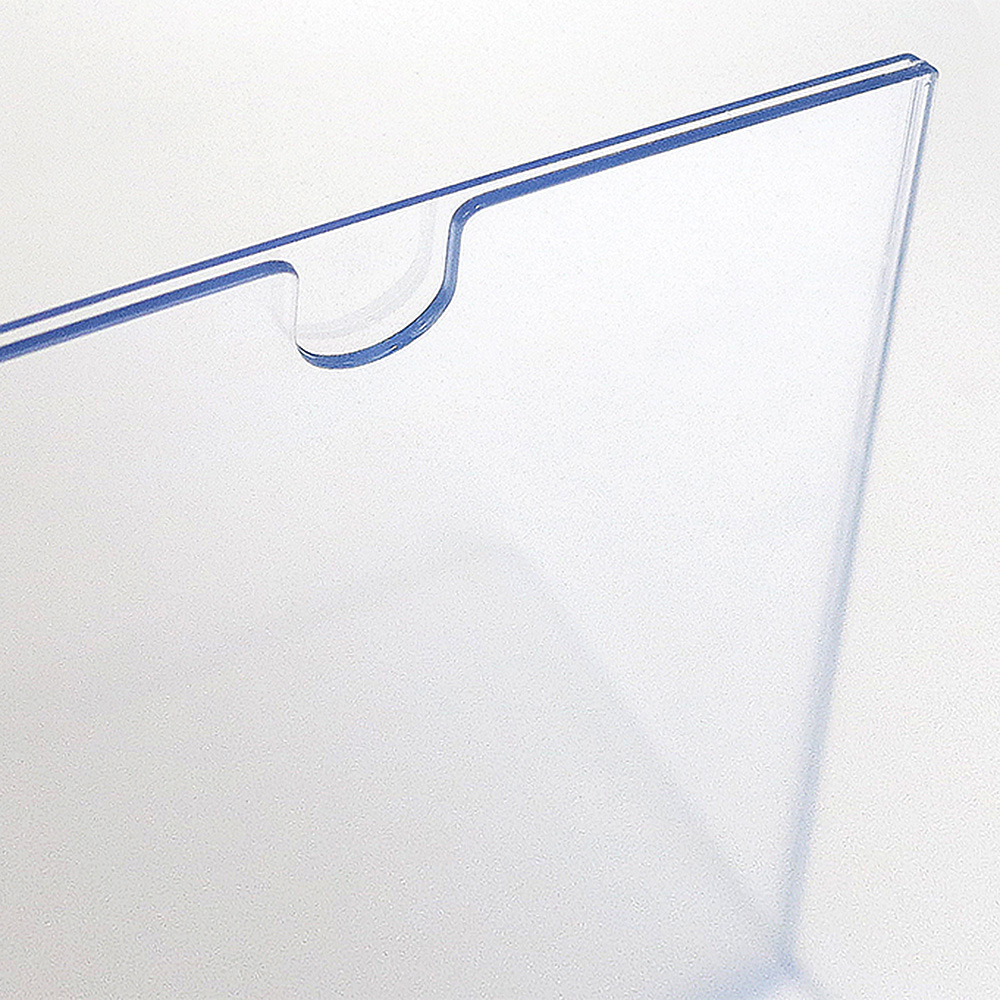 Tischaufsteller in L-Form mit Einlage Oben
