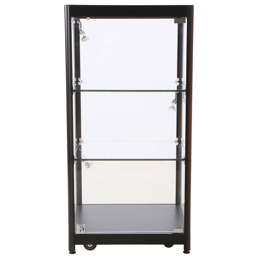 Vitrine, Showcase Counter Solo, LED-Licht, mit Schloss, Schwarz