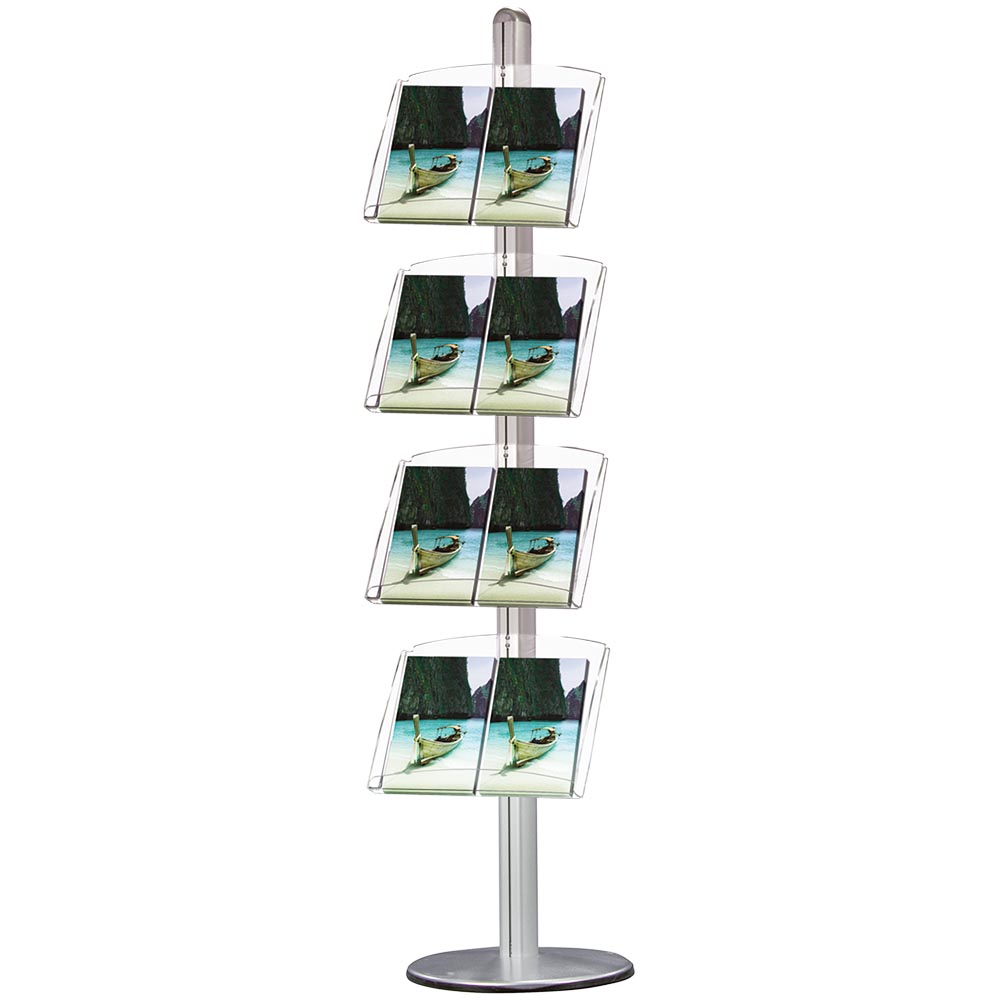 Infoständer mit Prospekthalter Multistand, Einseitig, 4 X 25 mm Rahmen