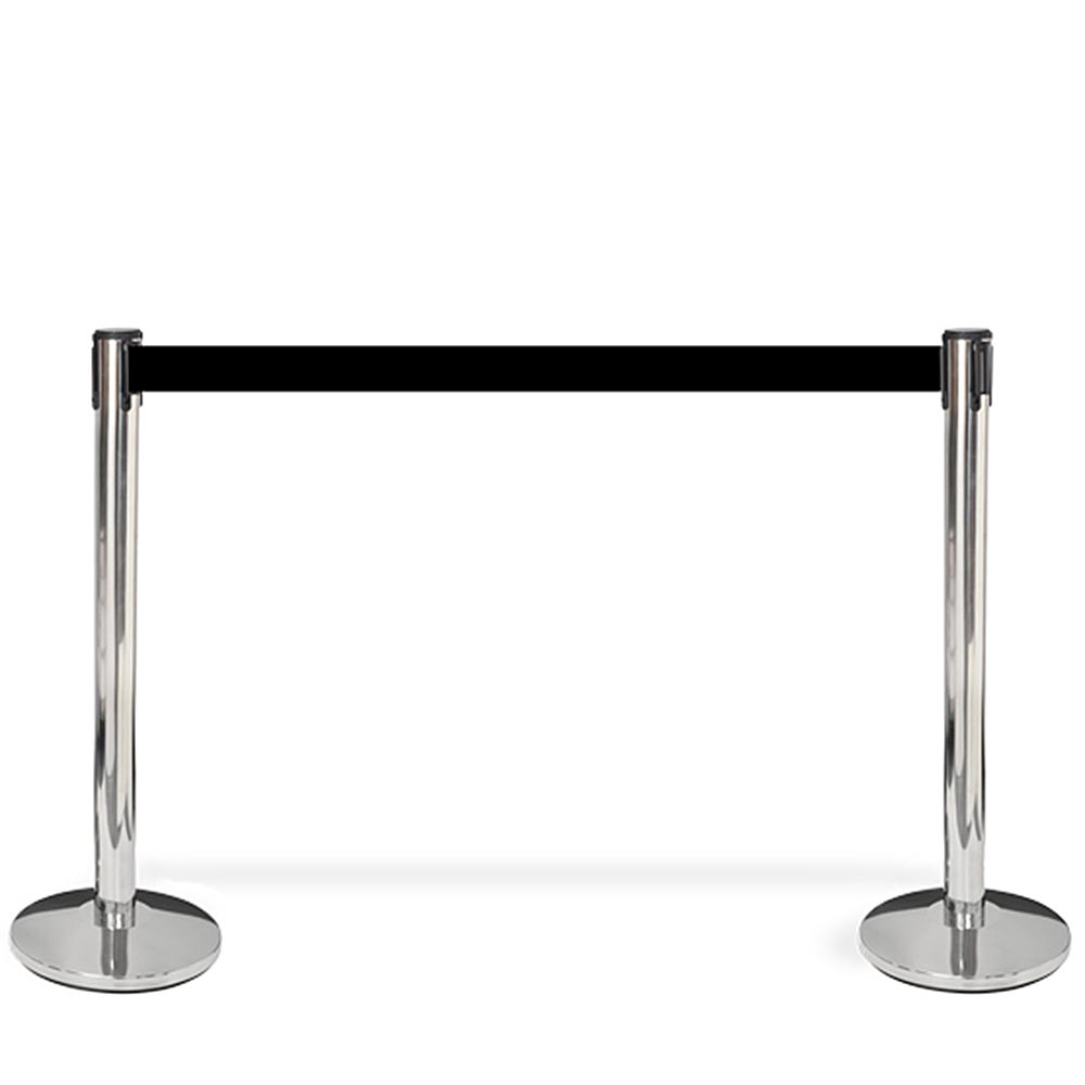 Absperrpfosten, 1 Stück, Metall, 3 m Klebeband