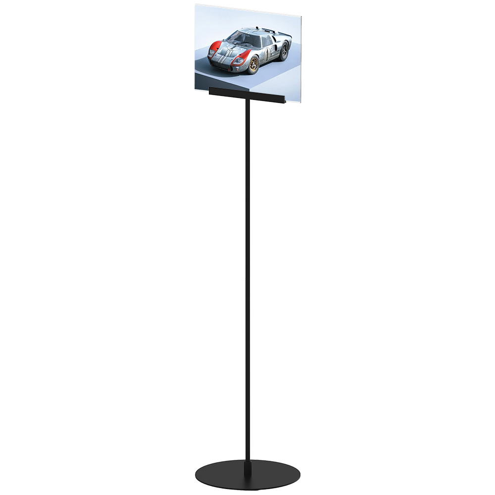 Infoständer, Design Stand, Acrylhalter, Schwarz, 132 cm Groß