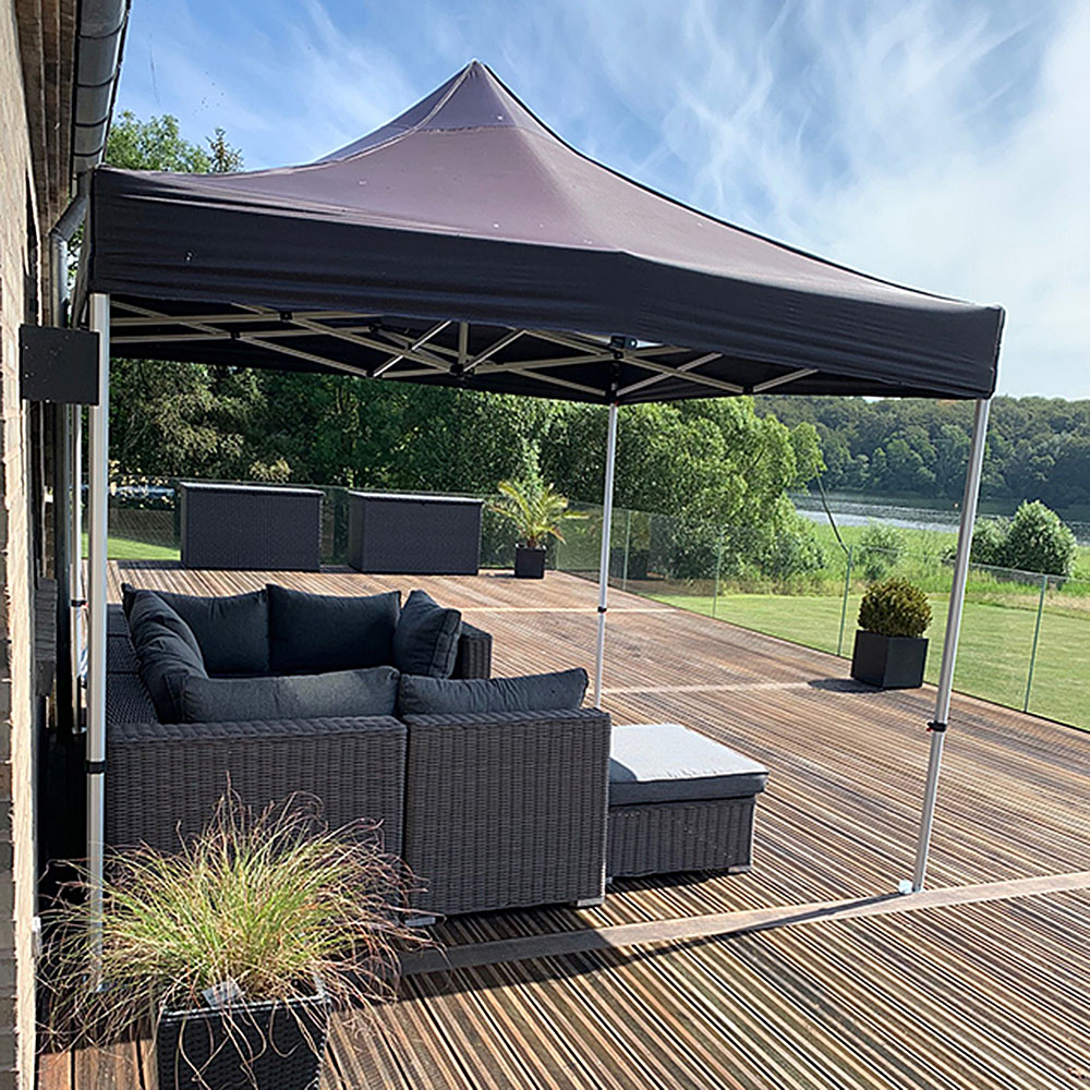 Event Tent Lux, Wasserdichtes Polyester, Silber/Schwarz