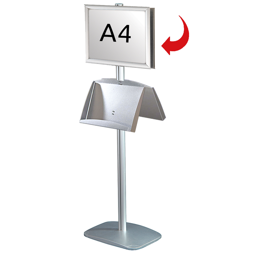 Infoständer, Multistand, Doppeltseitig, 2 Klapprahmen, 2 Stahlregale