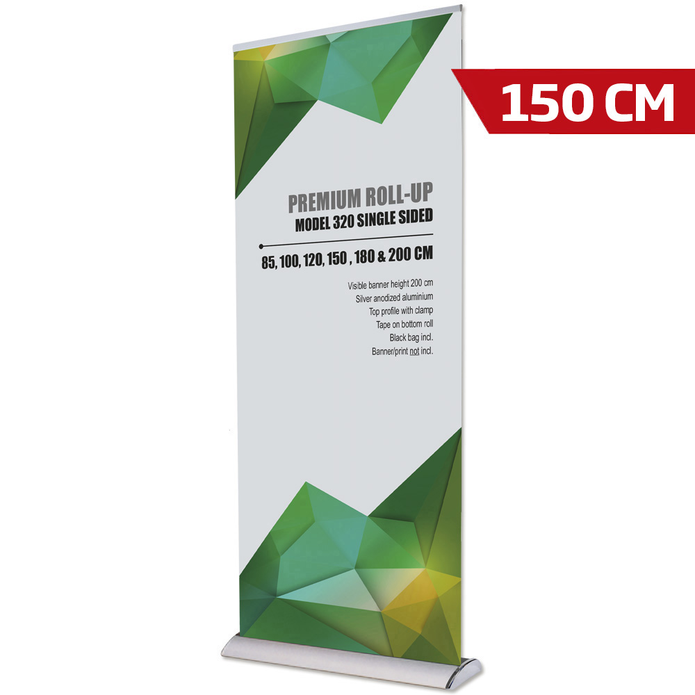 Roll-Up Basic, Premium, Einseitig, Silber