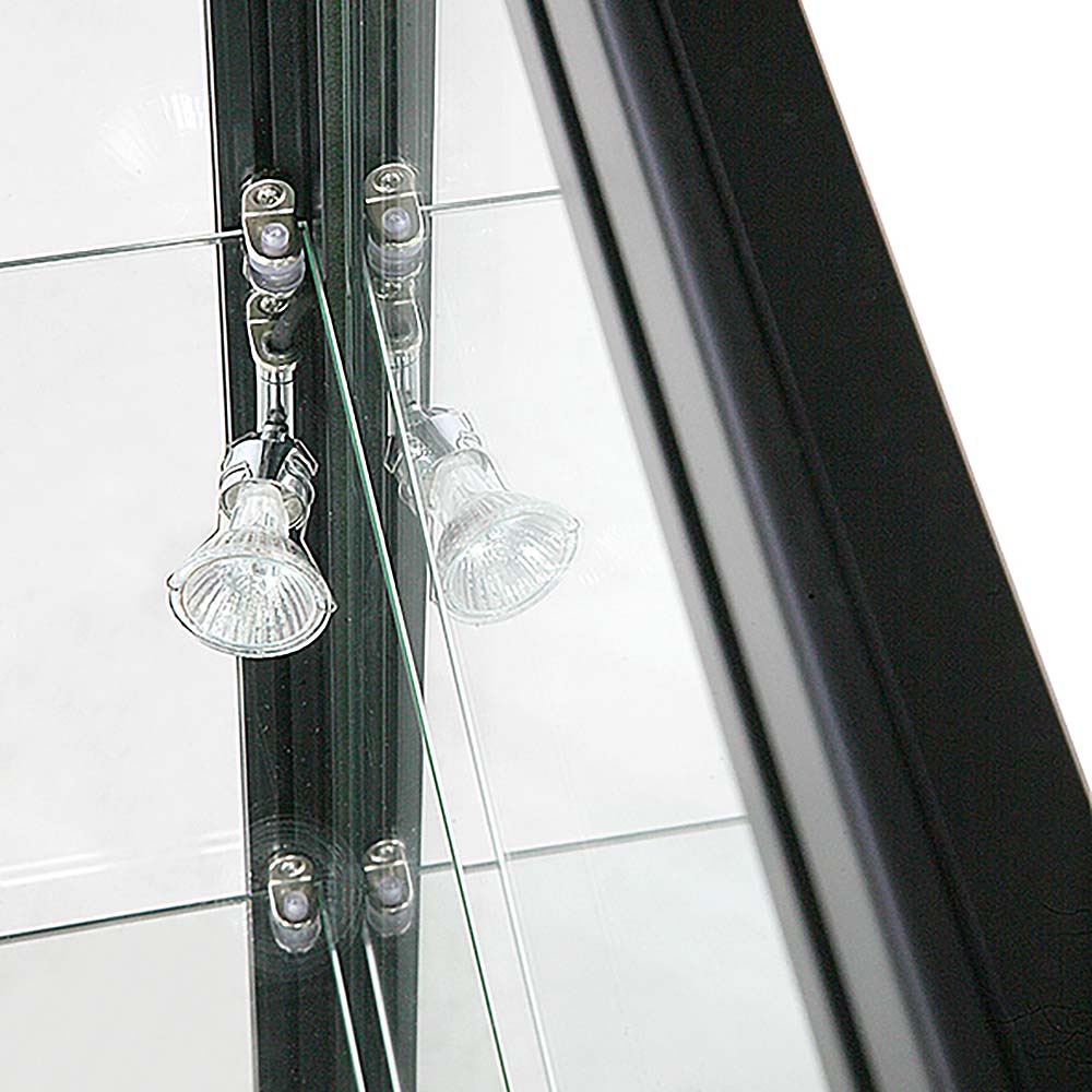 Vitrine, Showcase Counter Solo, LED-Licht, mit Schloss, Schwarz