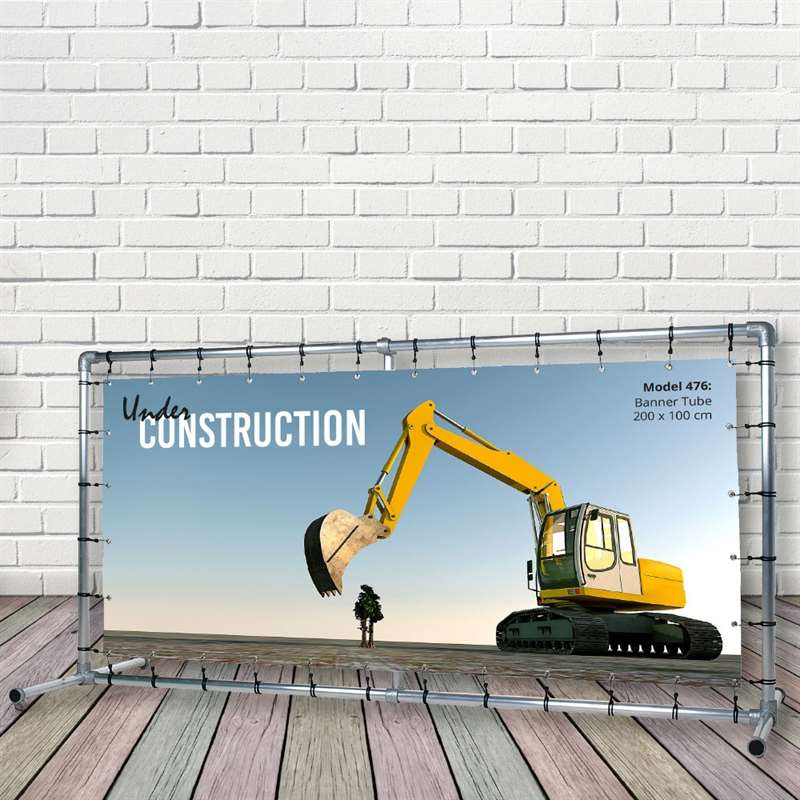 Bannerdisplay, Draußen, Banner Tube Freestanding, Aluminiumrohr 0.3 mm Ø 48 mm