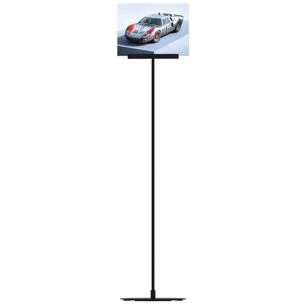 Infoständer, Design Stand, Acrylhalter, Schwarz, 132 cm Groß