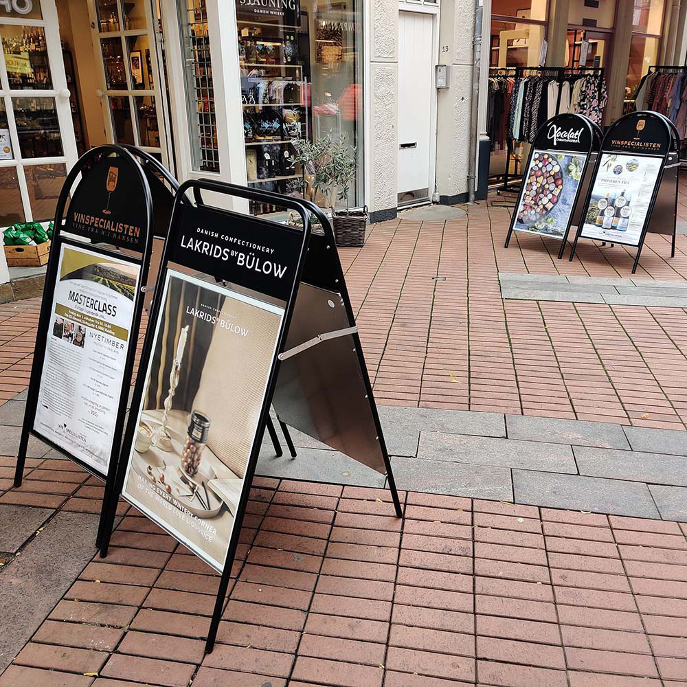 Kundenstopper mit Logoplatte, Expo Sign, Schwarz