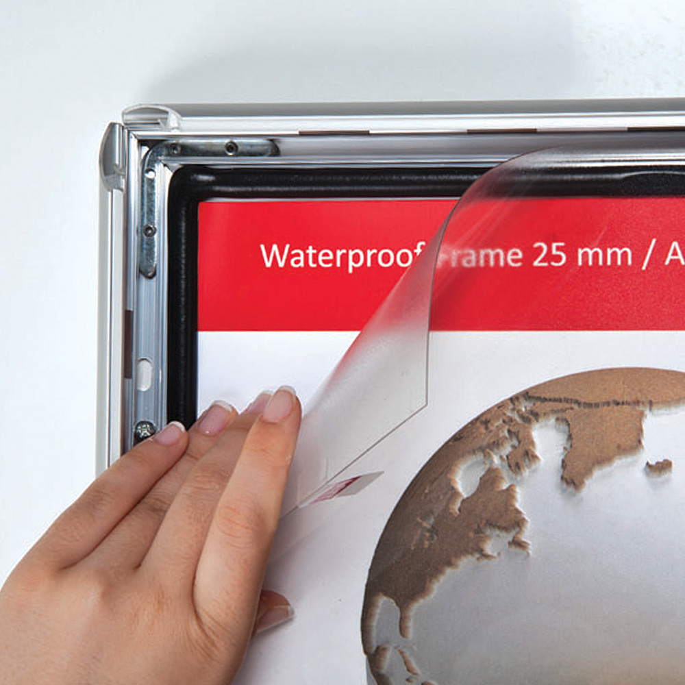 Klapprahmen, Watersafe, 25 mm Aluminiumprofil, Silber