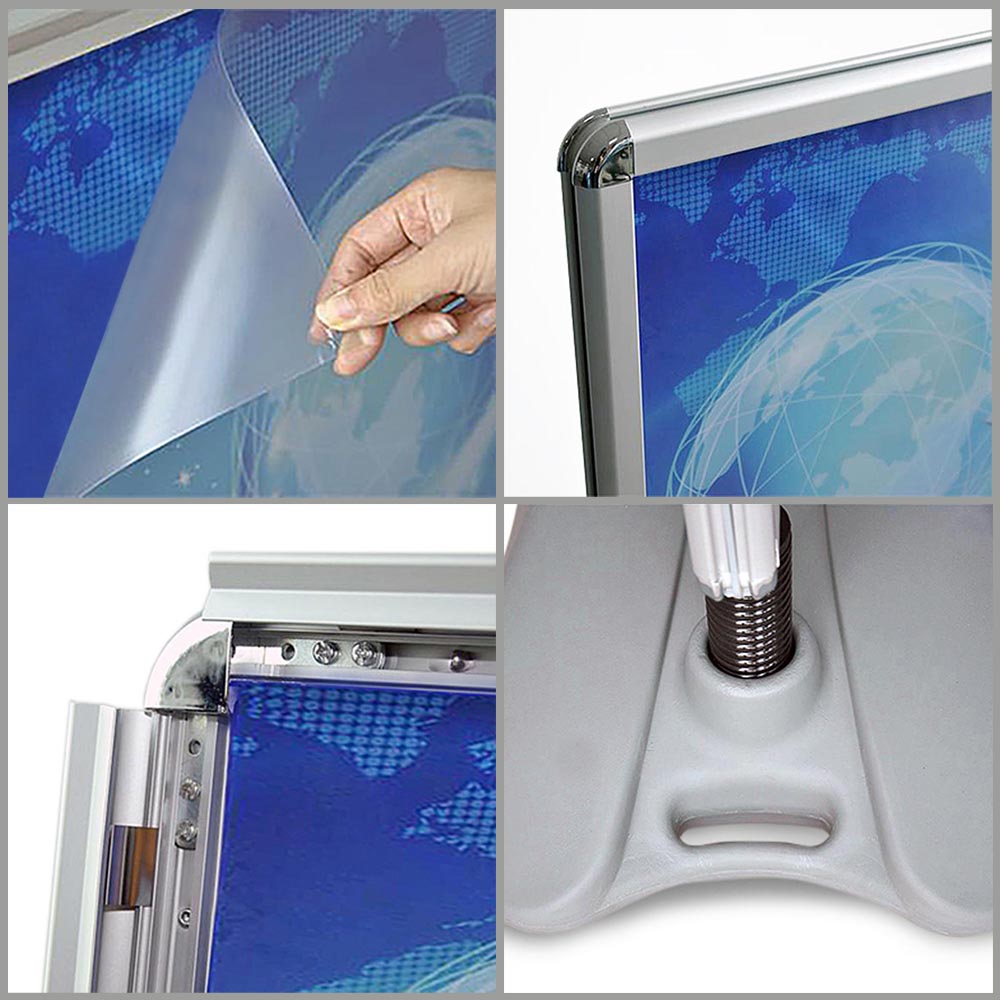 Kundenstopper, Wind-Sign Waterbase Basic, 32 mm, Silber