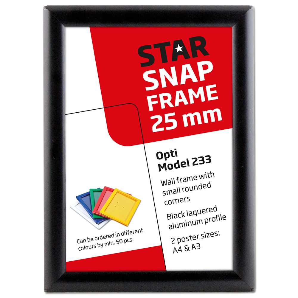 Klapprahmen, Opti, 25 mm Aluminiumprofil, Silber, A3 - 29,7 x 42 cm