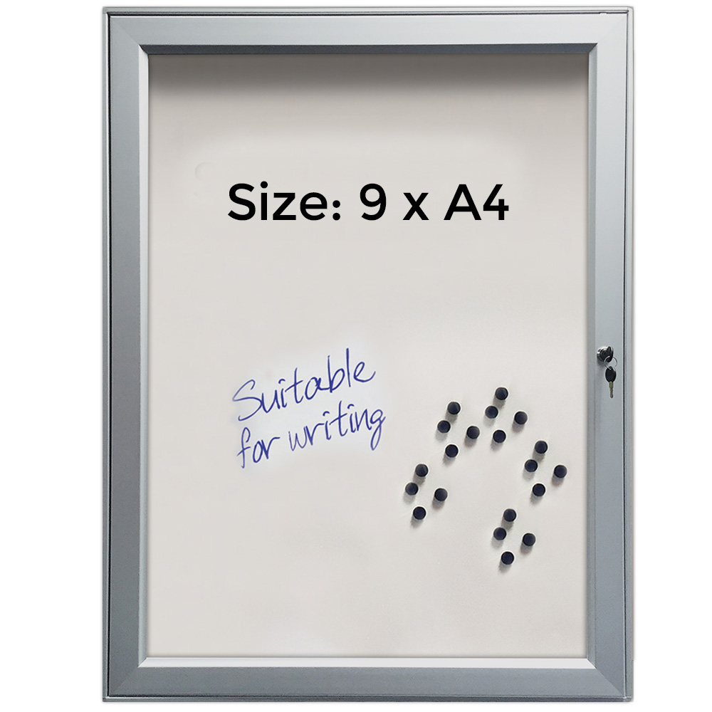 Schaukasten, Infobox, Magnetisch, Silber, mit Schloss