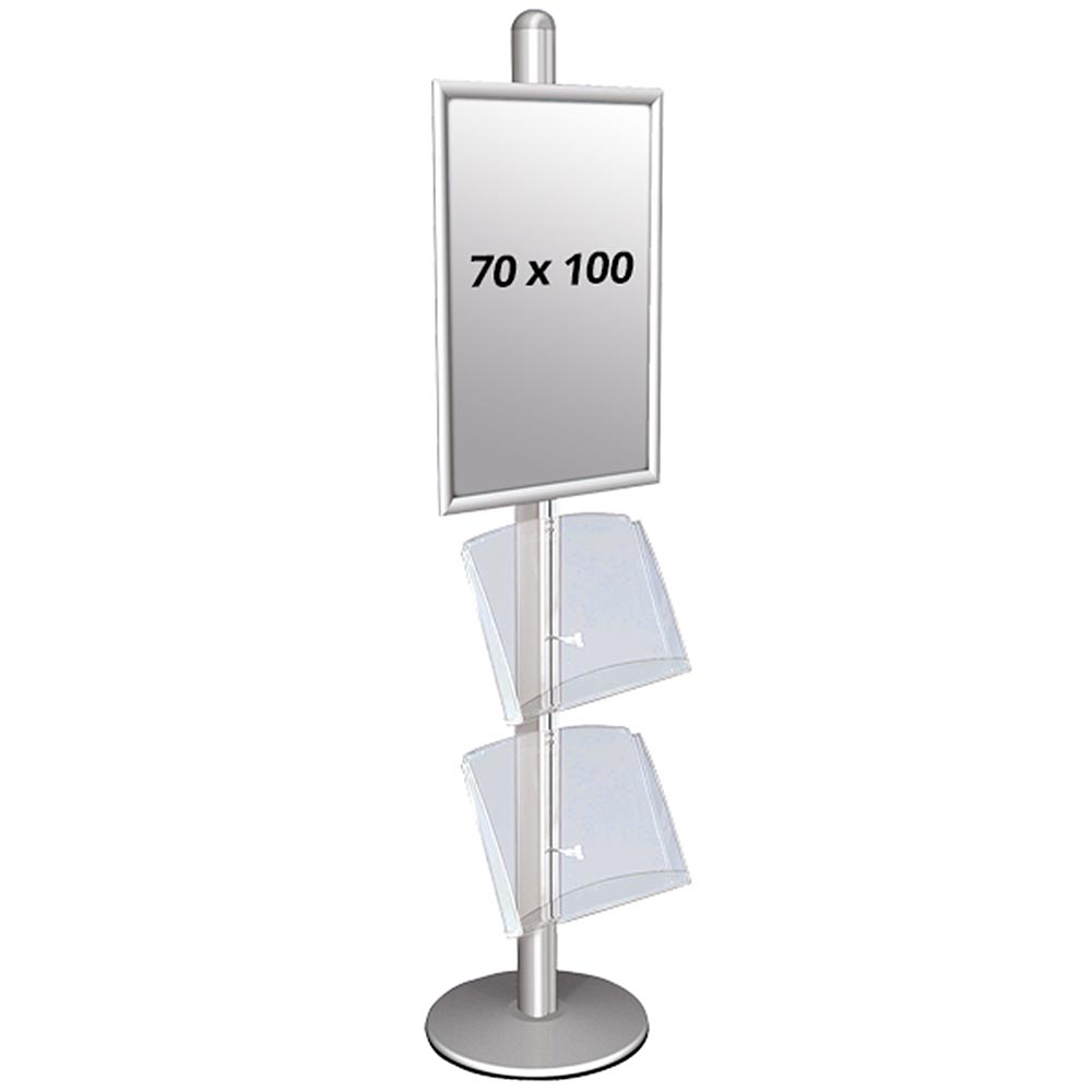 Infoständer, Multistand, Einseitig, 2 Acrylregale, 1 X Klapprahmen