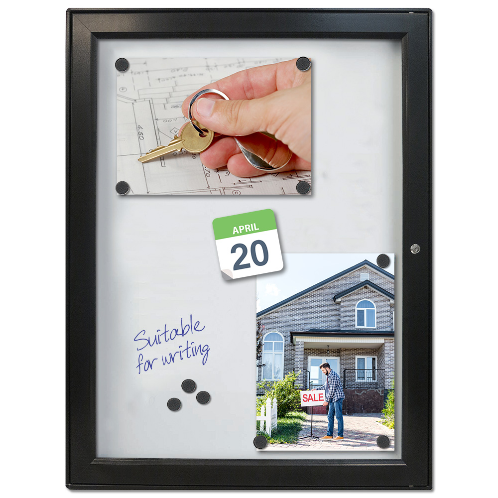 Schaukasten, Infobox, Magnetisch, Schwarz, mit Schloss