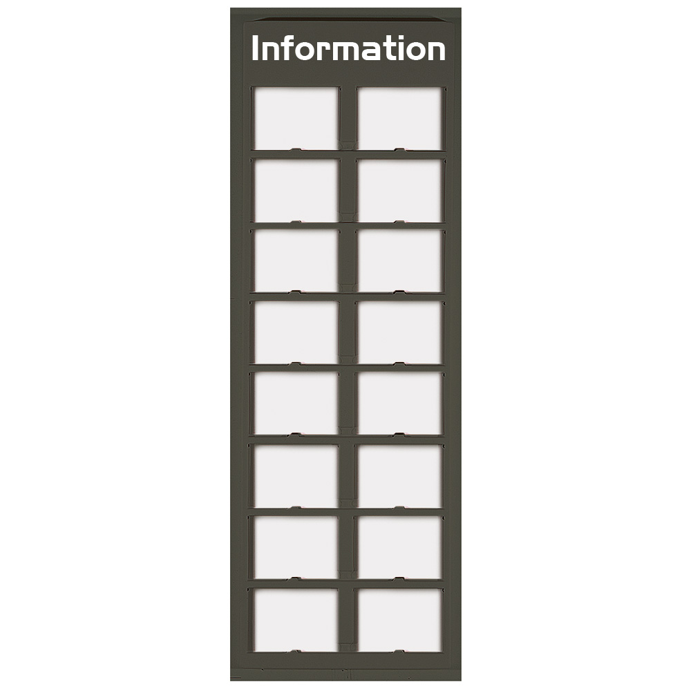 Informationstafel, Info Module, Anthrazitgrauer Plastik, mit Apet-Frontplatte