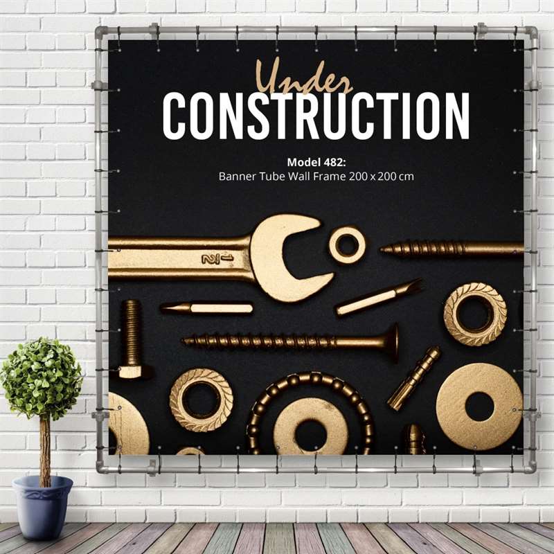 Bannerdisplay, Draußen, Wandmontage, Banner Tube Wall Frame, Aluminiumrohr 0.3 mm Ø 48 mm