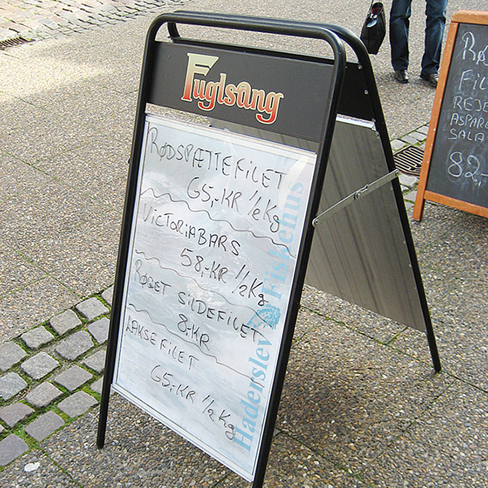 Kundenstopper mit Logoplatte, Expo Sign, Schwarz
