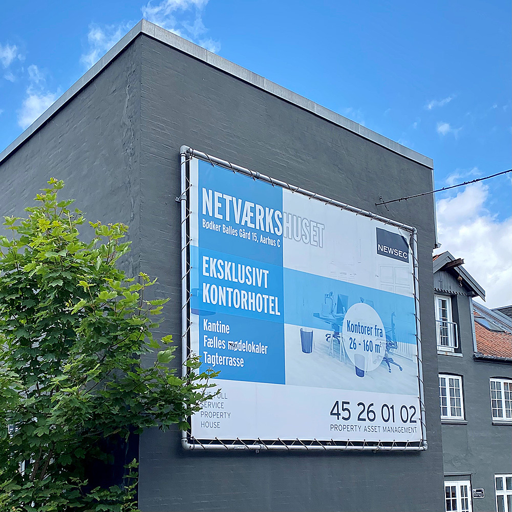 Bannerdisplay, Draußen, Wandmontage, Banner Tube Wall Frame, Aluminiumrohr 0.3 mm Ø 48 mm