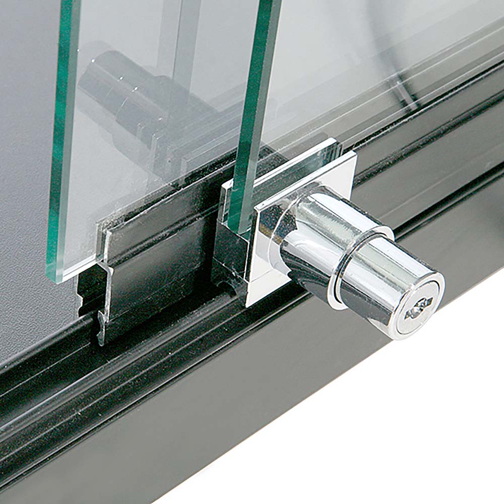Vitrine, Showcase Counter Duo, Mit LED-Beleuchtung, Schloss und Unterschrank, Schwarz