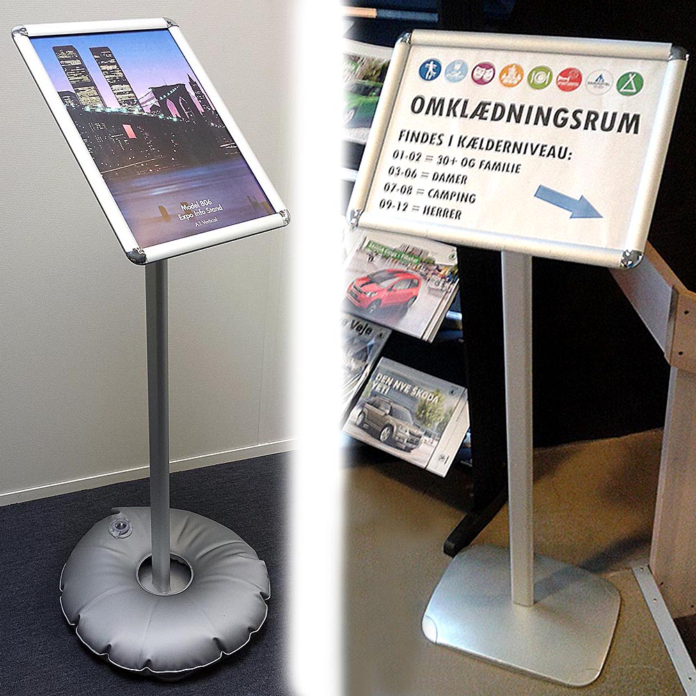 Infoständer, Expo, Drehbarer Klapprahmen, Silber