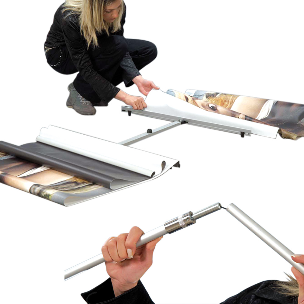 Bannerdisplay Quick Banner Doppelseitig, Ohne Druck