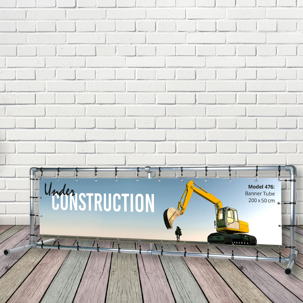 Bannerdisplay, Draußen, Banner Tube Freestanding, Aluminiumrohr 0.3 mm Ø 48 mm