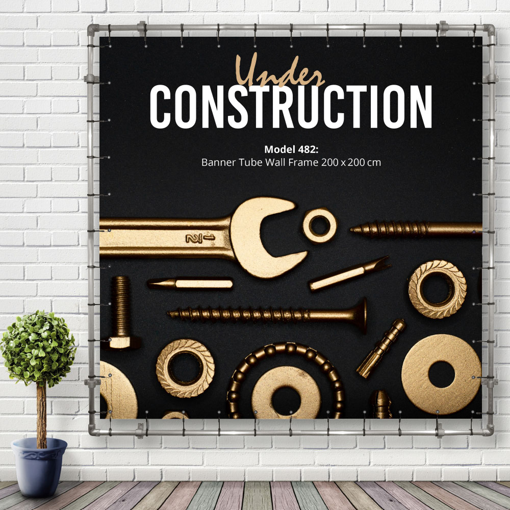 Bannerdisplay, Draußen, Wandmontage, Banner Tube Wall Frame, Aluminiumrohr 0.3 mm Ø 48 mm