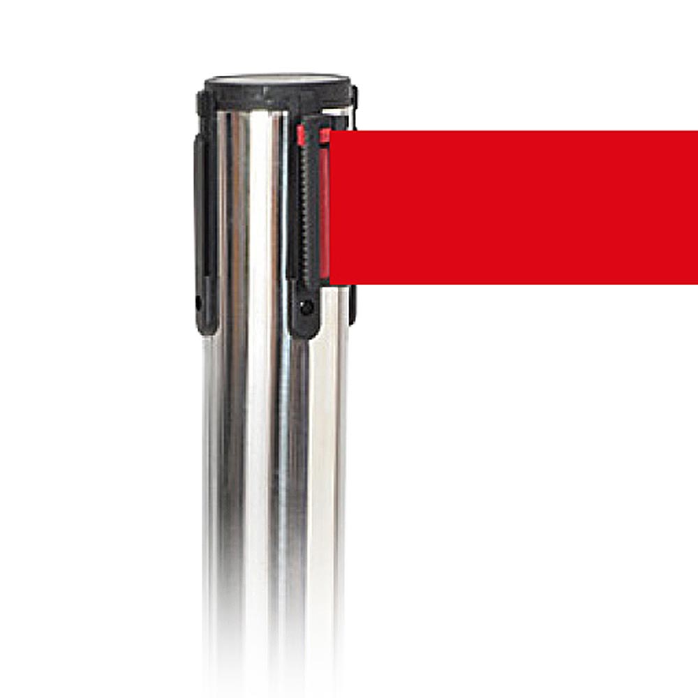 Absperrpfosten, 1 Stück, Metall, 3 m Klebeband
