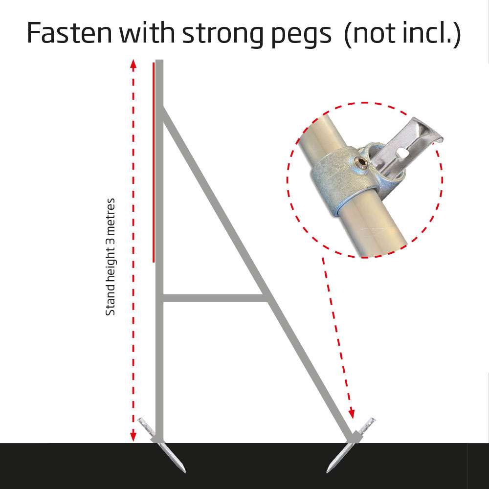 Bannerdisplay, Draußen, Banner Tube High Stand, Aluminiumrohr 0.3 mm Ø 48 mm