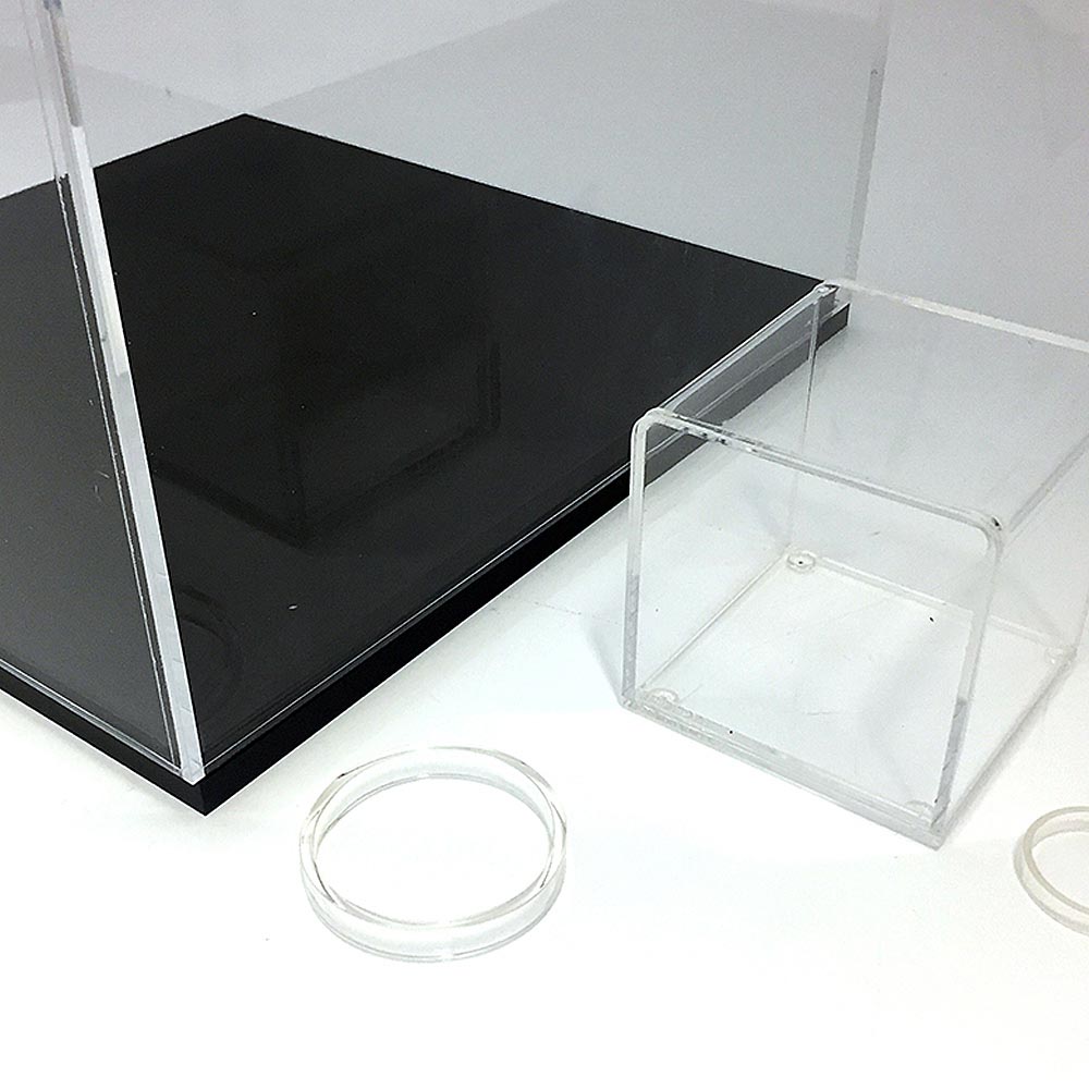 Vitrine, Showcase Square, 30,5 cm, Schwarz/Transparent