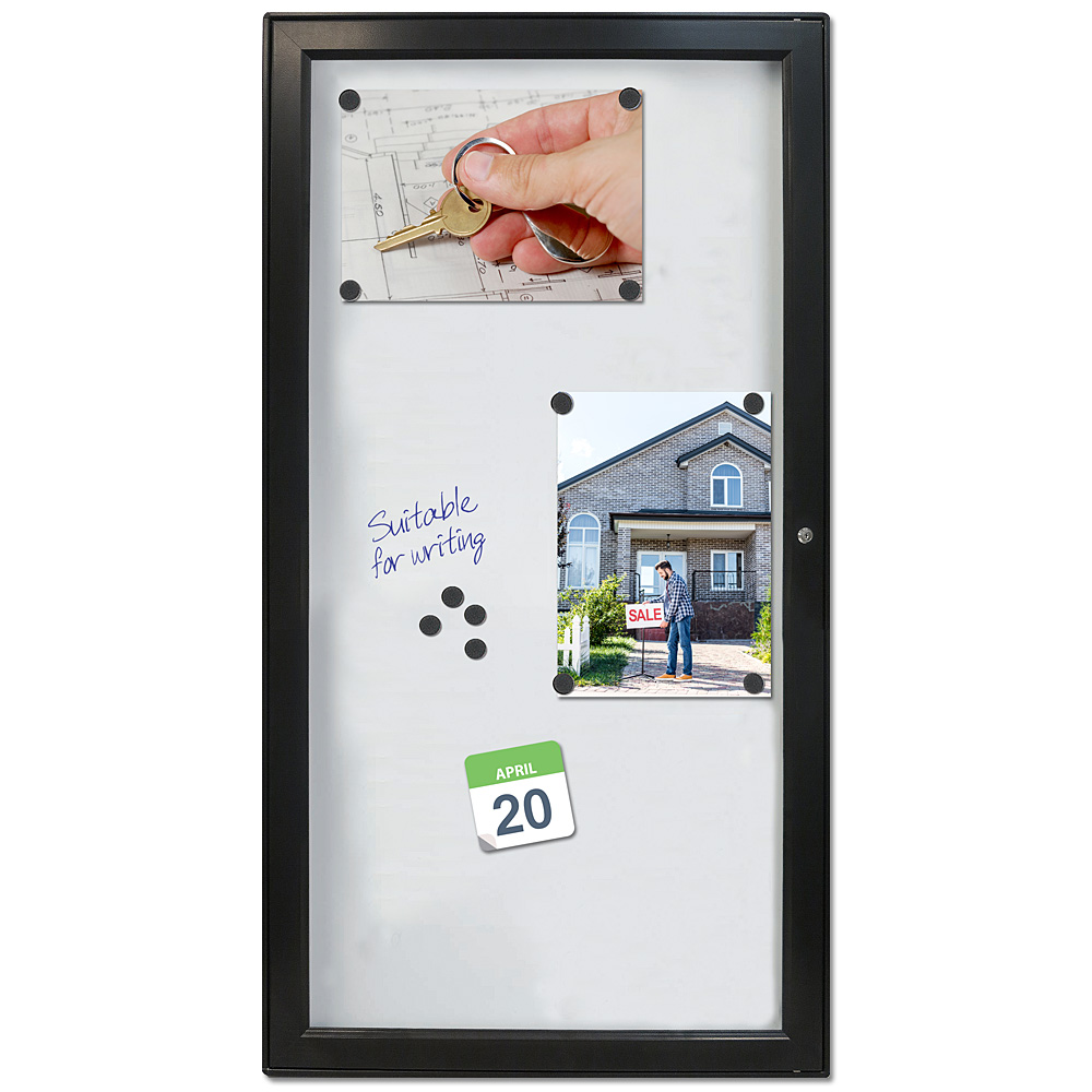 Schaukasten, Infobox, Magnetisch, Schwarz, mit Schloss