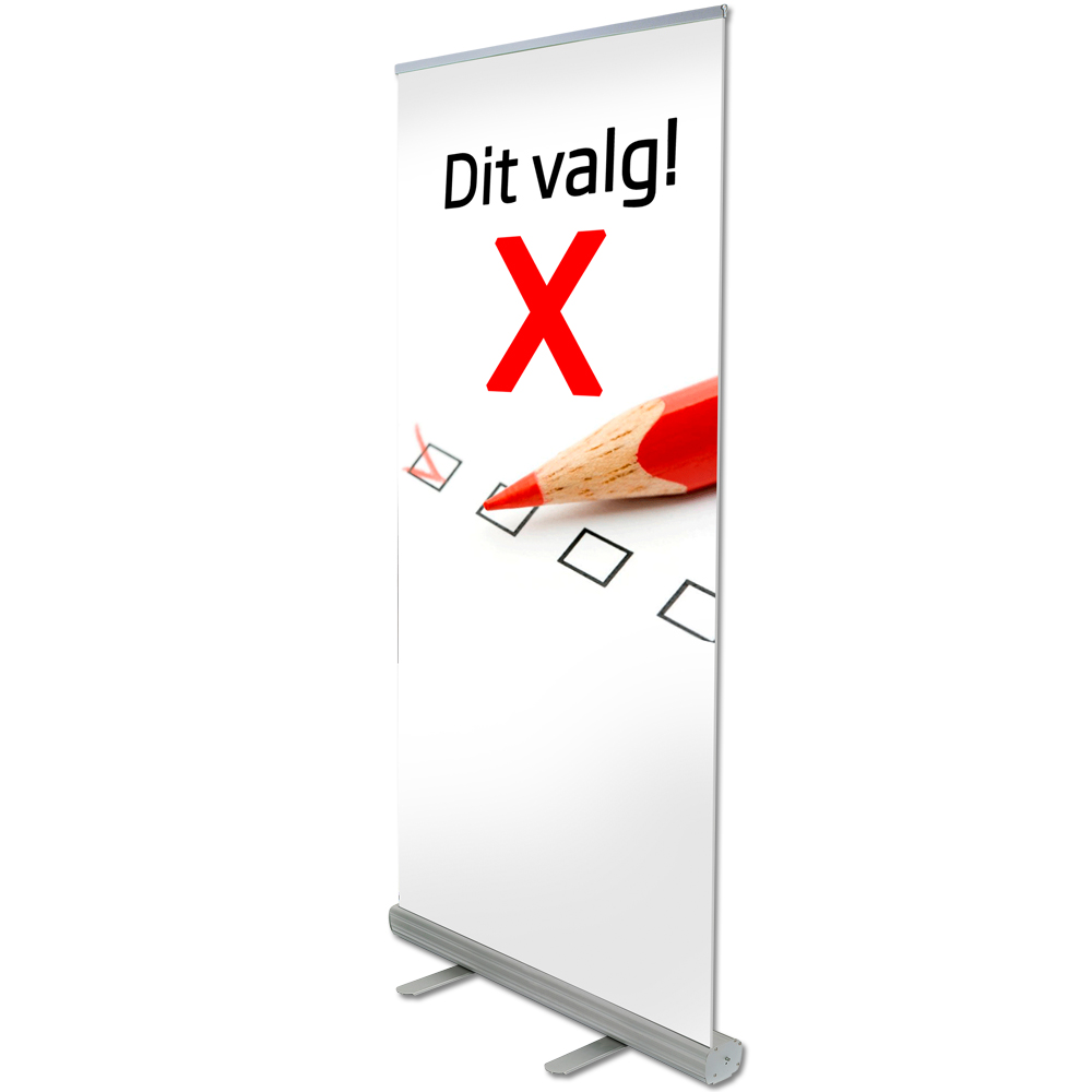 Roll-Up Kassette, Eco, Einseitig, Aluminium/Silber, Inklusive Tasche