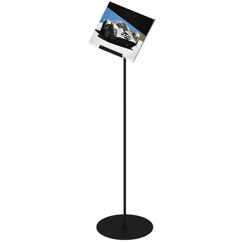 Infoständer, Design Stand, Acrylhalter, Schwarz, 132 cm Groß