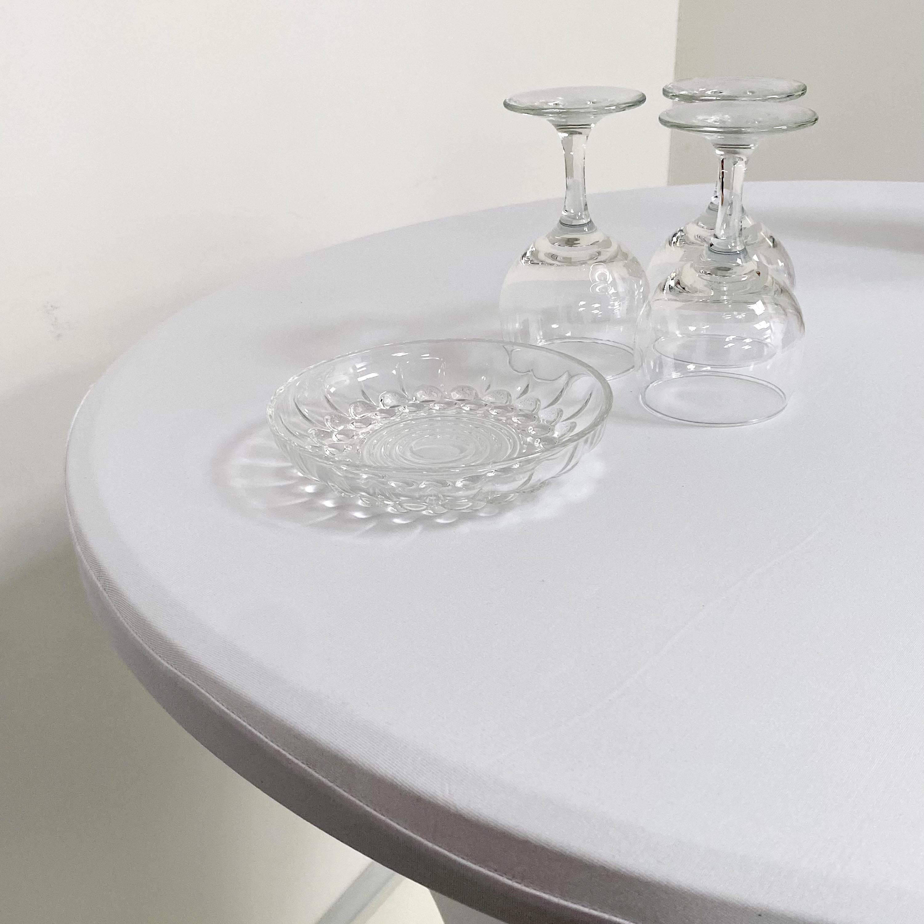 Elastische weiße Tischdecke, für Veranstaltungen, Ø80 cm