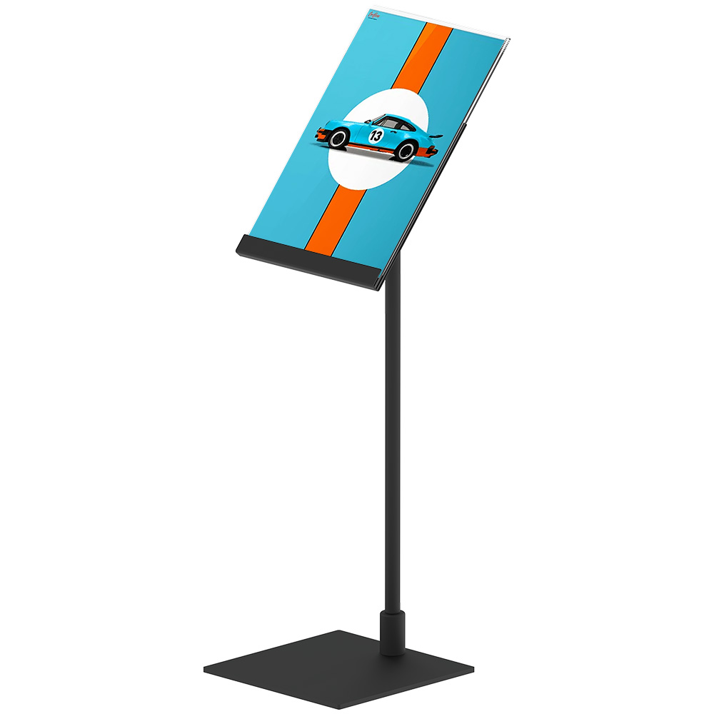 Infoständer für Tisch, Design Stand, Acrylhalter, Schwarz