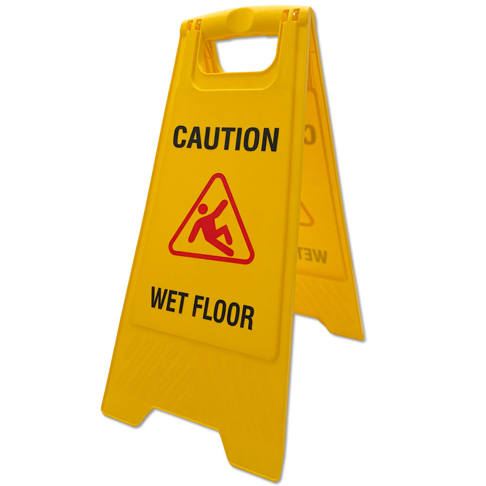 Warnschild „Caution Wet Floor“, Warnschild, Englisch