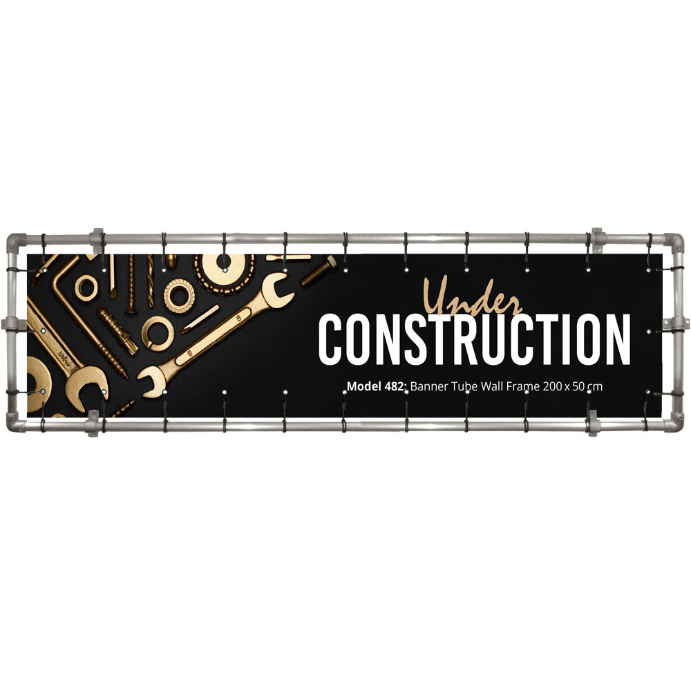 Bannerdisplay, Draußen, Wandmontage, Banner Tube Wall Frame, Aluminiumrohr 0.3 mm Ø 48 mm