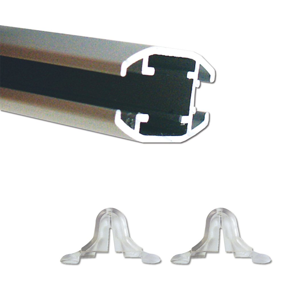 Rahmen, Slide-in, doppeltseitig, horizontal, 25 mm Aluminiumprofil, Silber, A3 - 29,7 x 42 cm