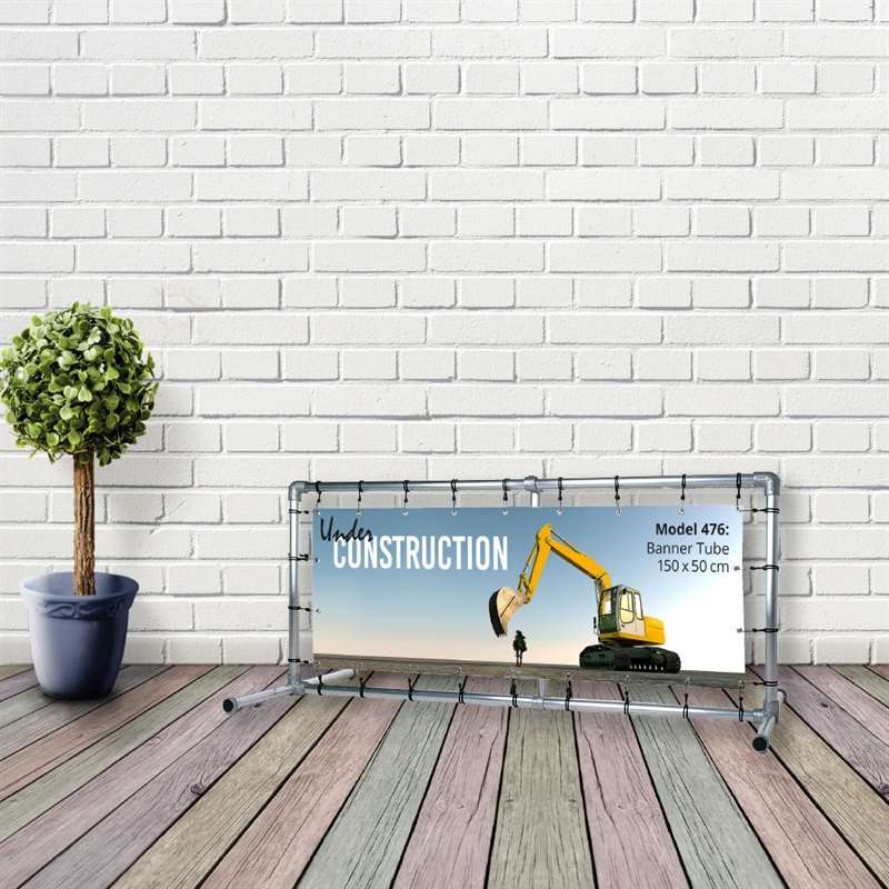 Bannerdisplay, Draußen, Banner Tube Freestanding, Aluminiumrohr 0.3 mm Ø 48 mm