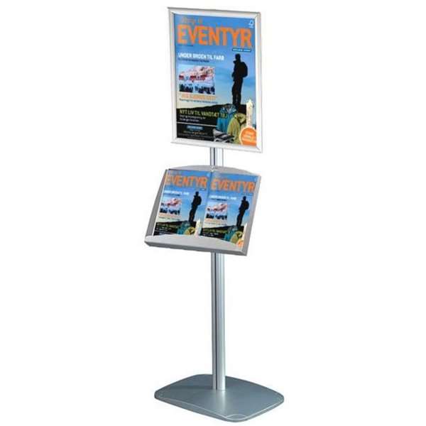 Infoständer, Mini Multistand, Einseitig, Klapprahmen und Stahlregal
