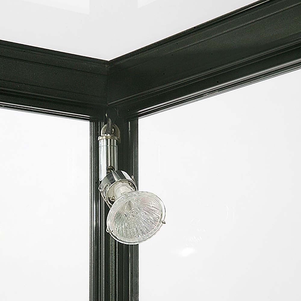 Vitrine, Showcase Counter Solo, LED-Licht, mit Schloss, Schwarz