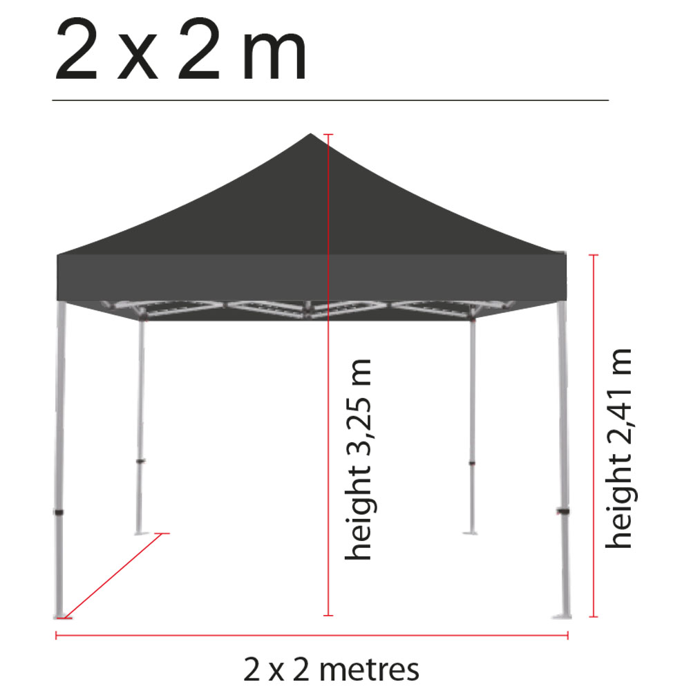 Event Tent Lux, Wasserdichtes Polyester, Silber/Schwarz