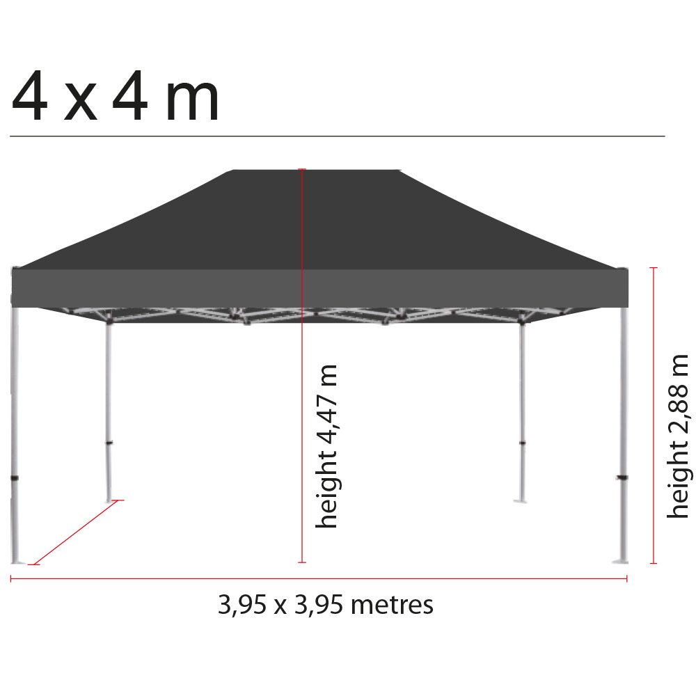 Event Tent Lux, Wasserdichtes Polyester, Silber/Schwarz