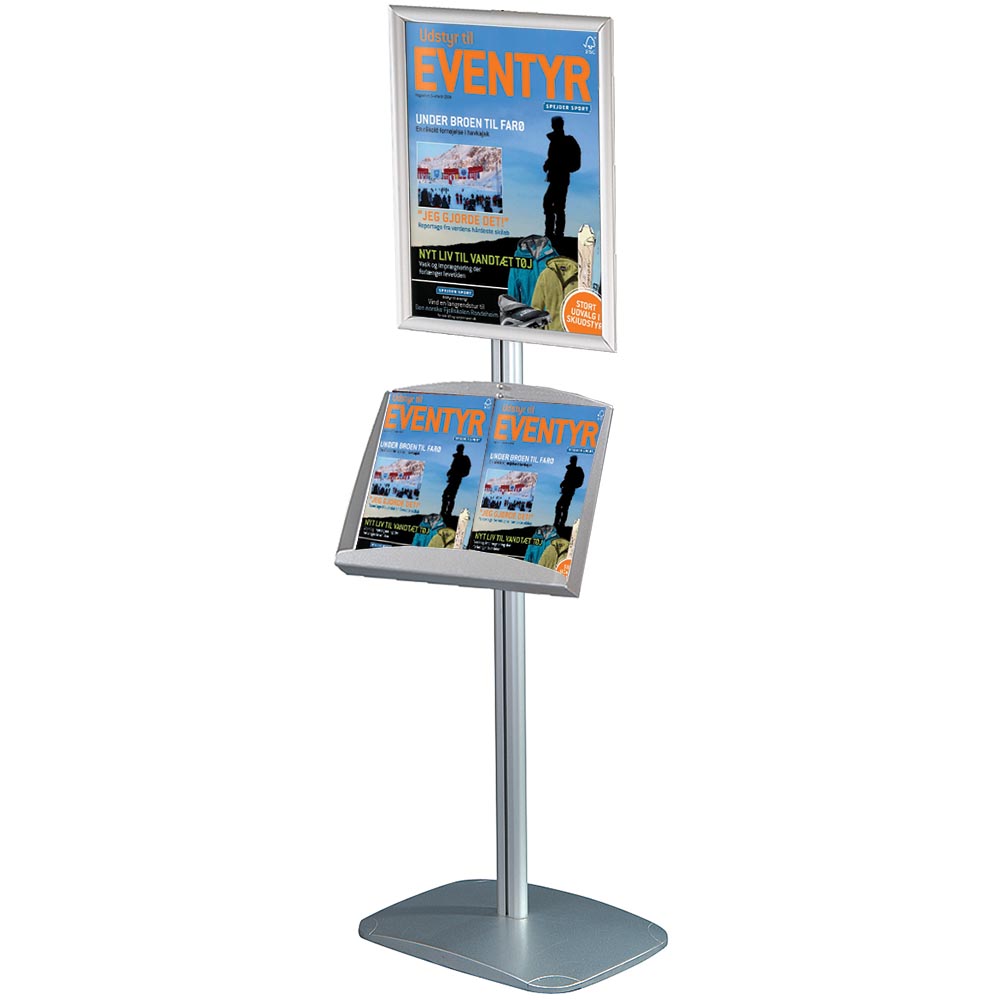 Infoständer, Mini Multistand, Einseitig, Klapprahmen und Stahlregal
