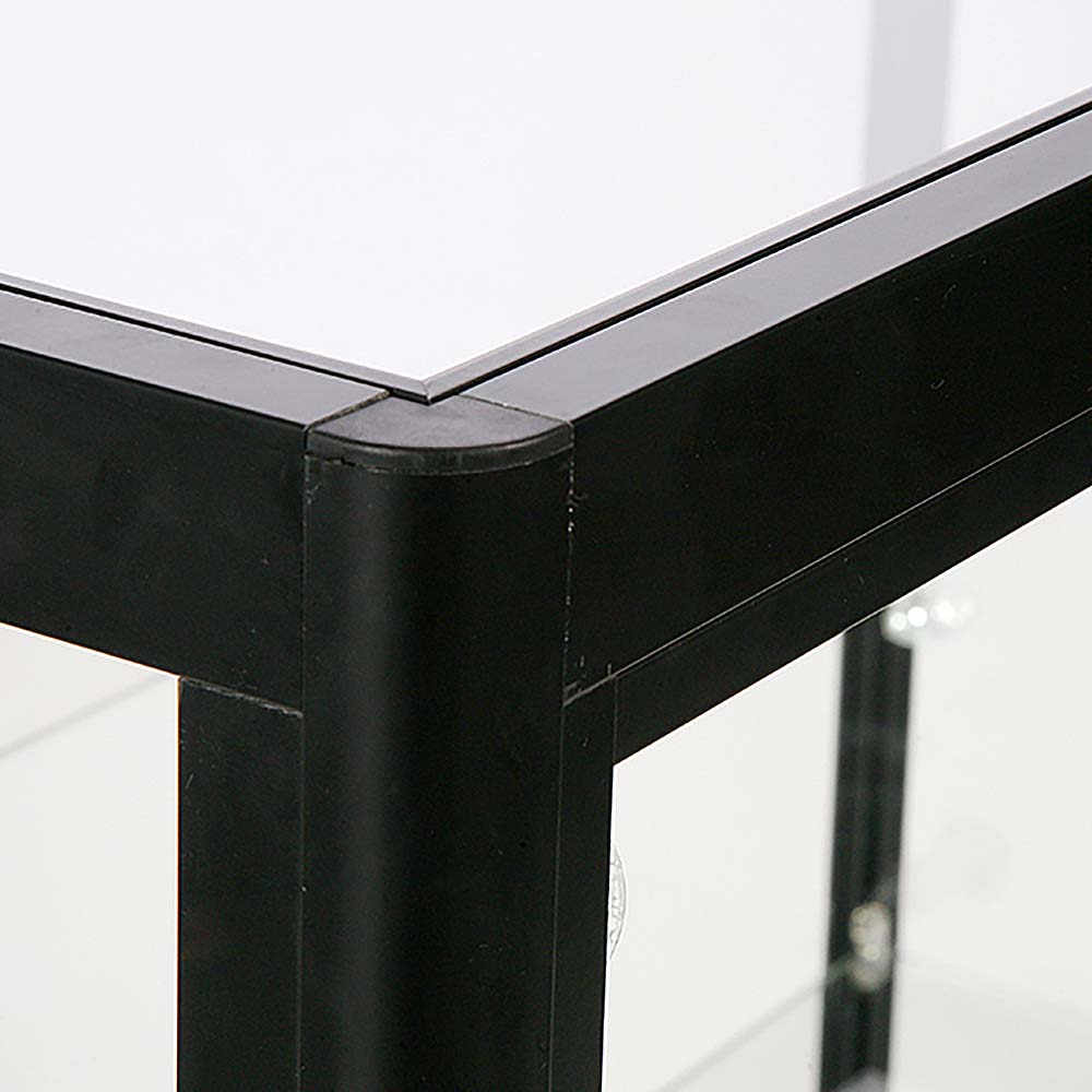 Vitrine, Showcase Counter Duo, Mit LED-Beleuchtung, Schloss und Unterschrank, Schwarz