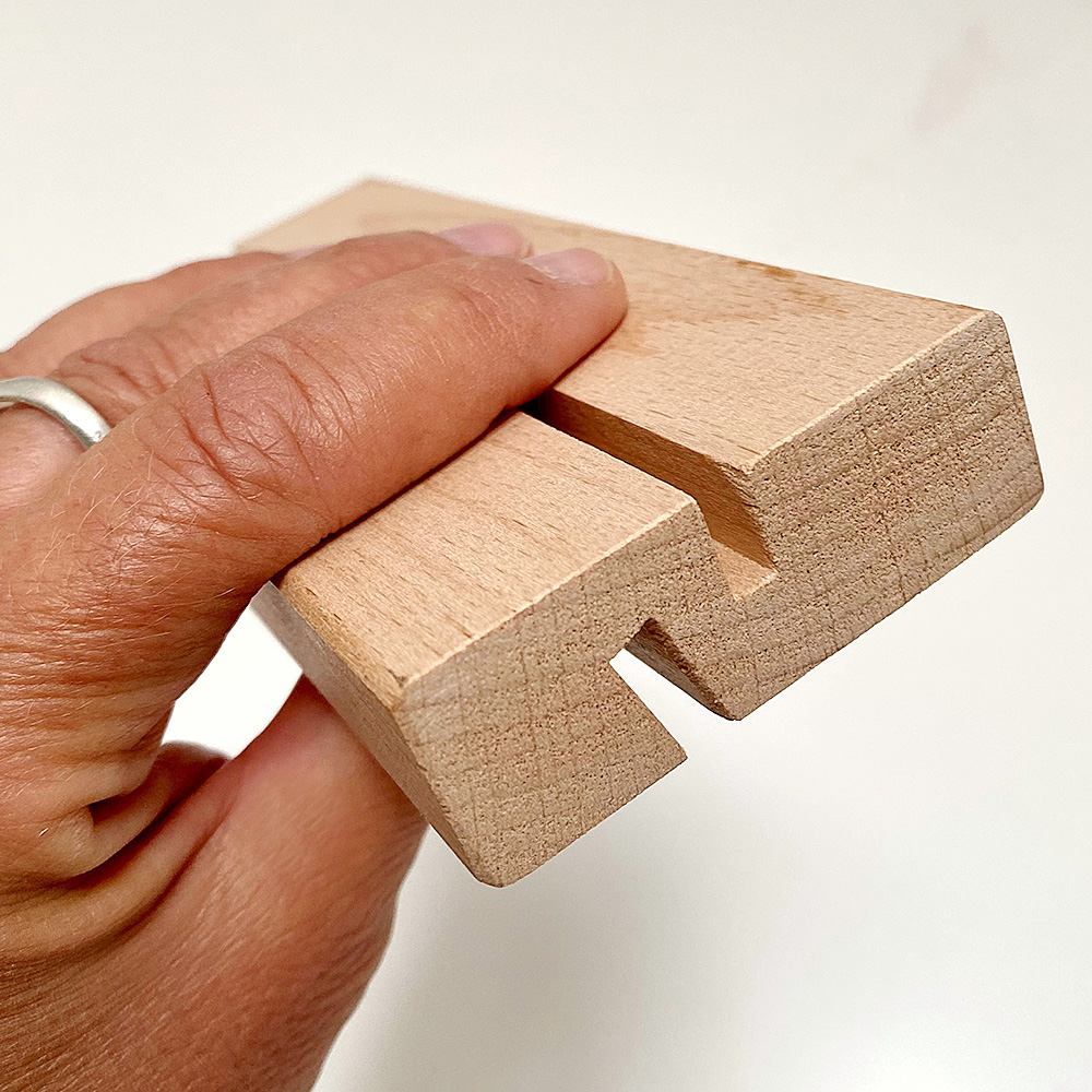 Tischaufsteller, Wood Block, Massivholz