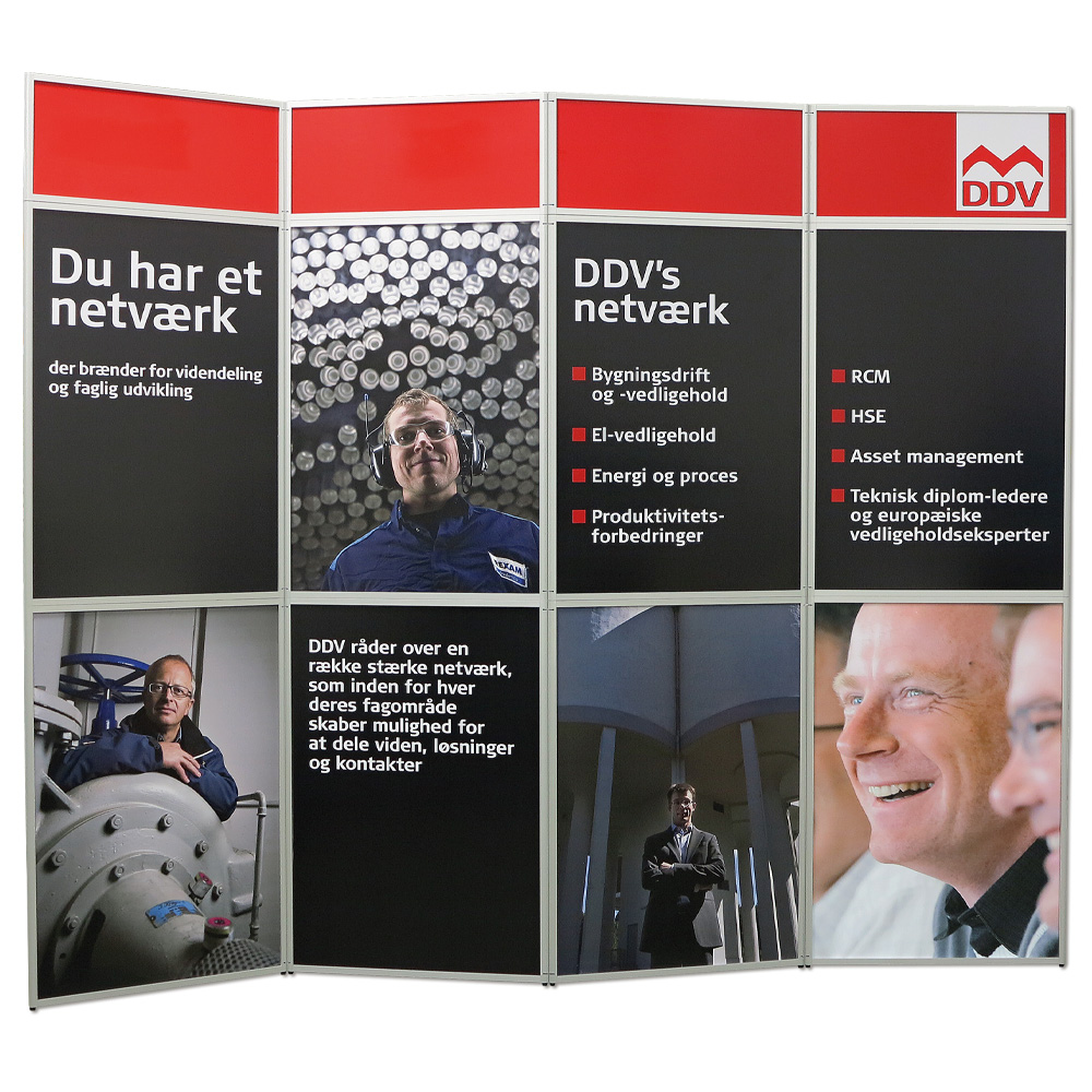 Messe Wand, Expo Wall, 4 Abschnitte, 292 x 239 cm, Ohne Druck