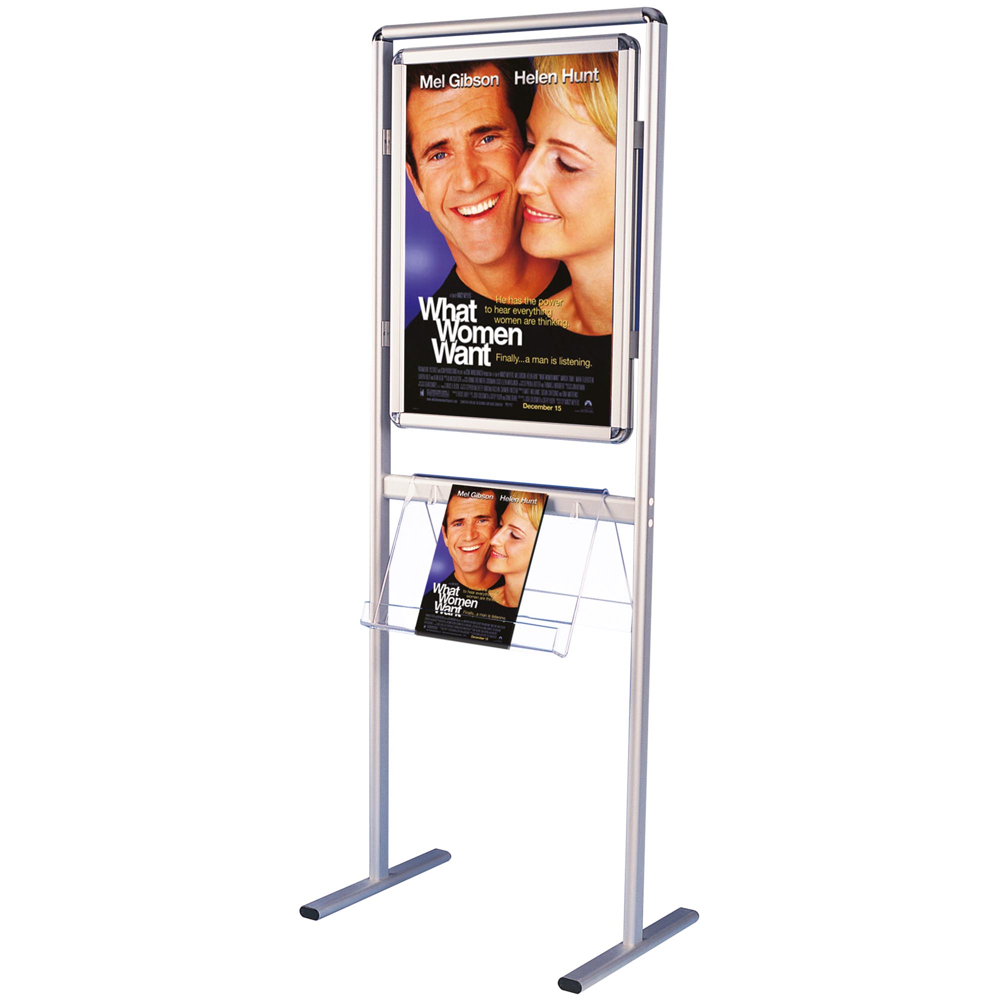 Plakatständer mit Prospekthalter, Info-Line, Klapprahmen, doppeltseitig, A1 - 59,4 x 84,1 cm