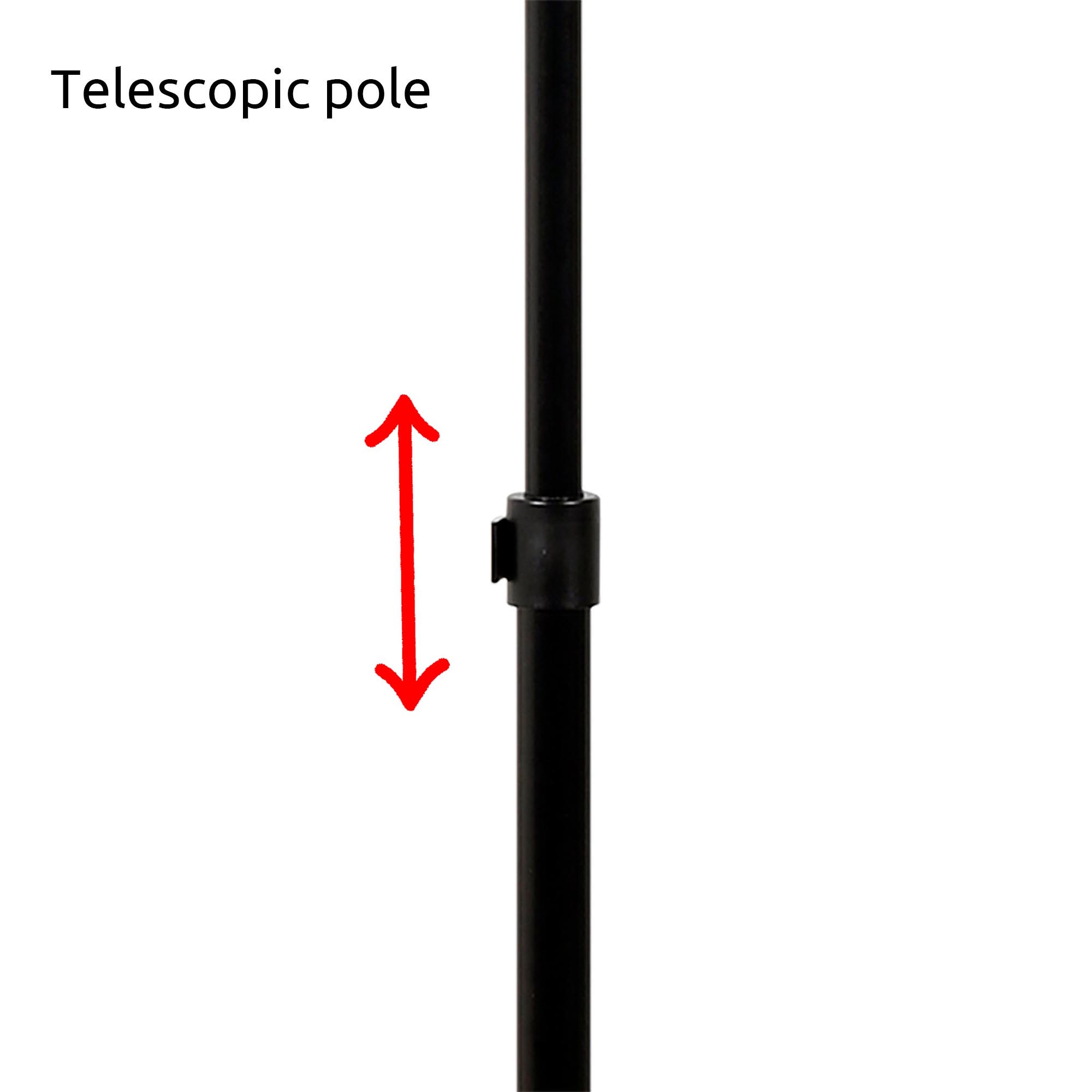 Infoständer, Telescopic, Höhenverstellbar, Schwarz